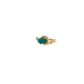 14KY NATURAL ROUGH UNCUT EMERALD CRYSTAL WITH .06CT DIAMOND VINTAGE RING
